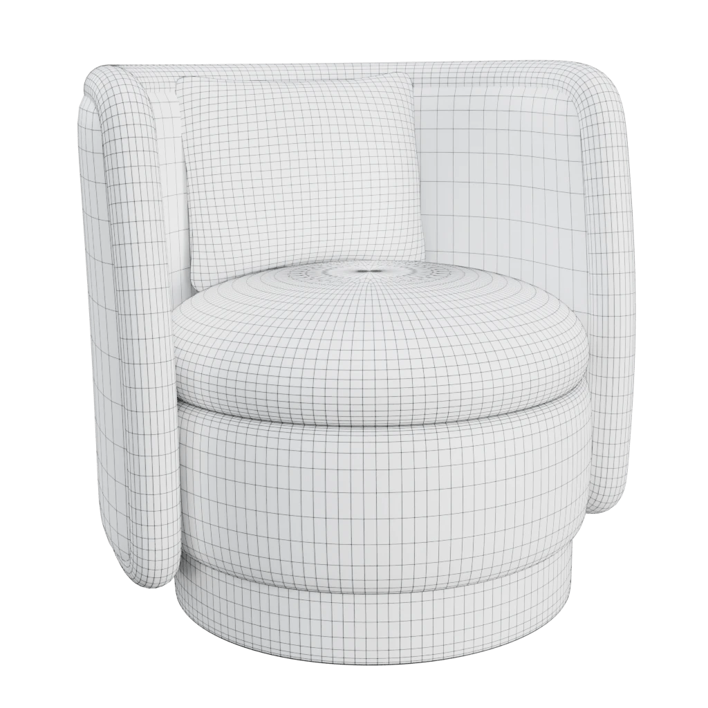 goldy barel sofa chair- 3d model