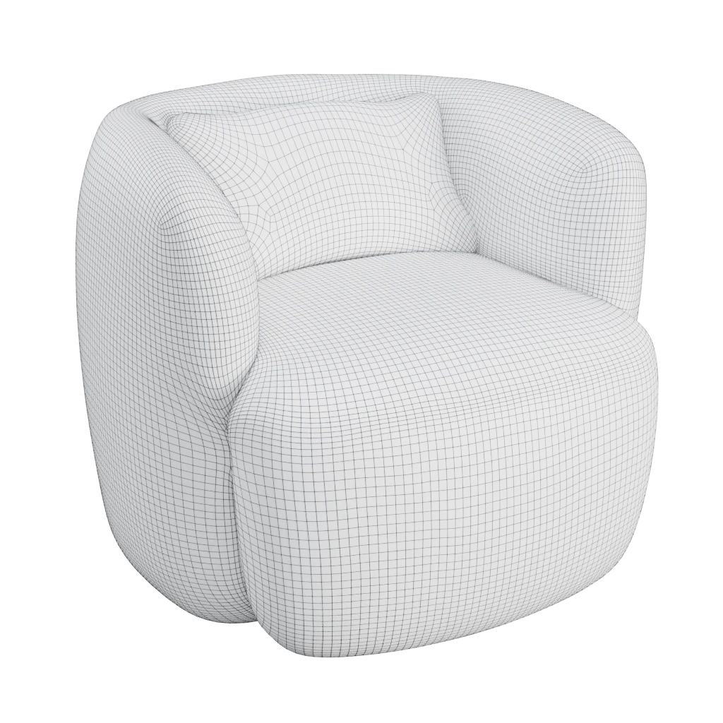 green barrel chair- 3d model