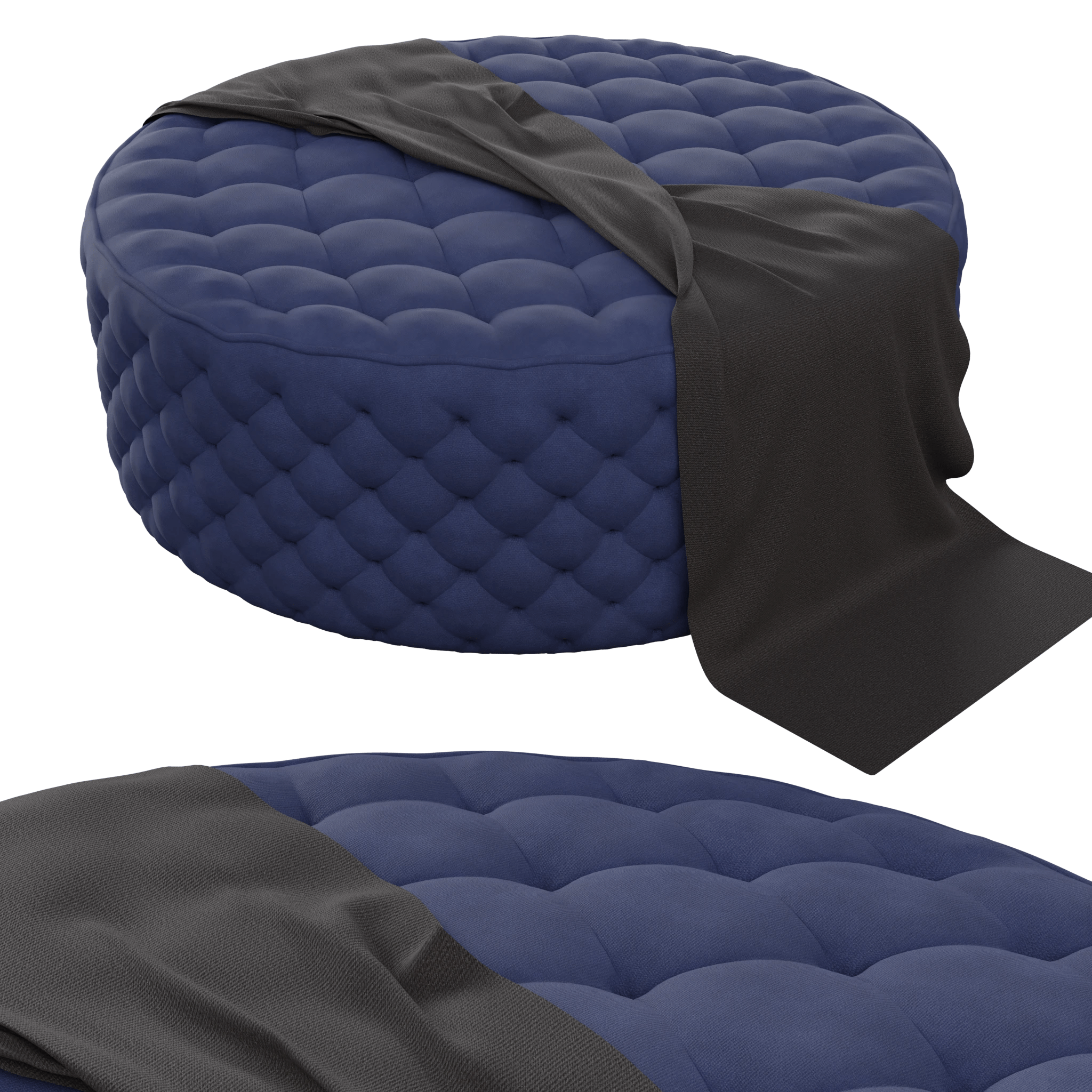 Chesterfield Ottoman pouf - 3d model