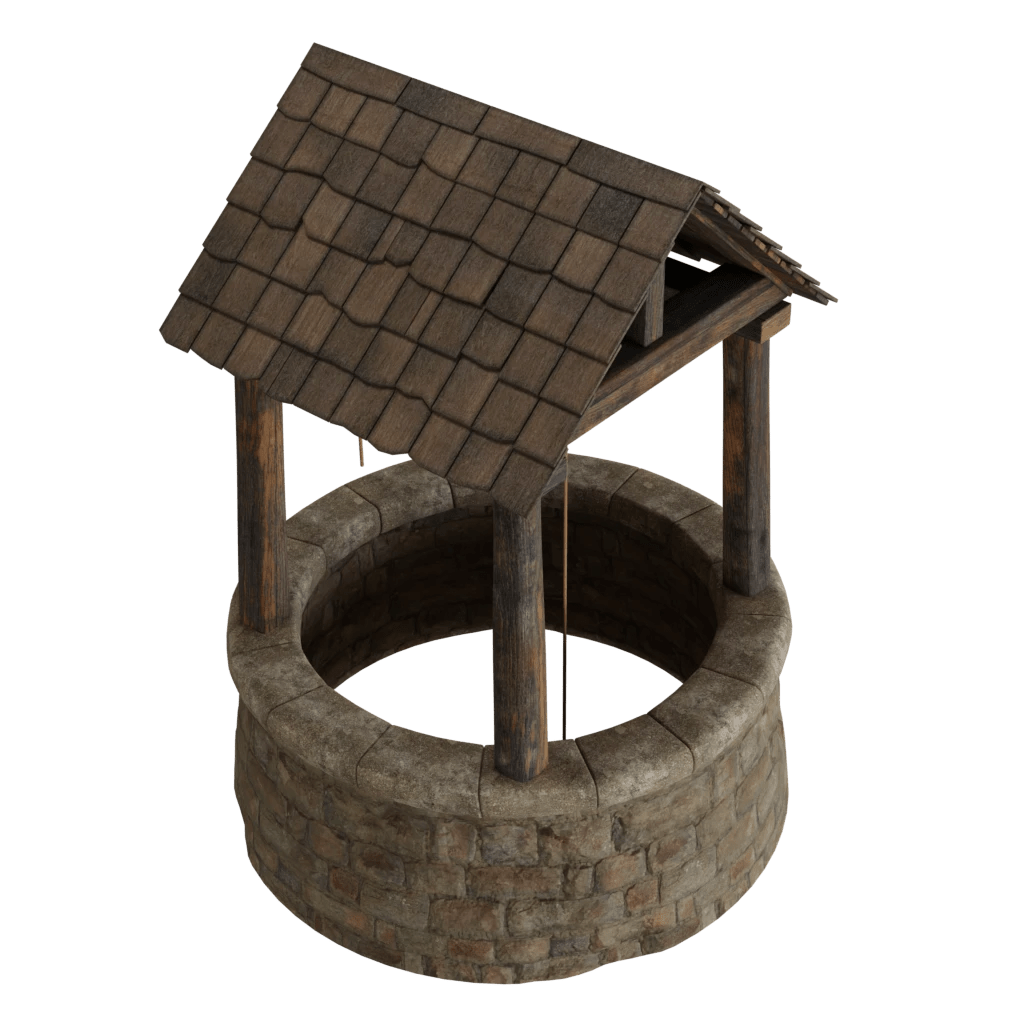 Ancient building water well - 3D model