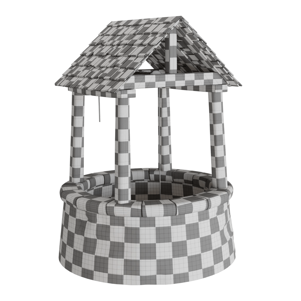 Ancient building water well - 3D model