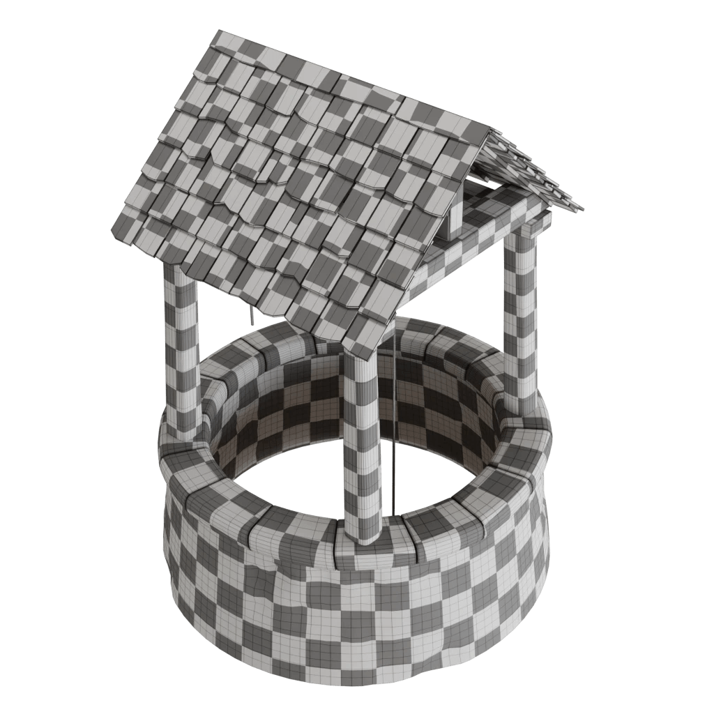 Ancient building water well - 3D model