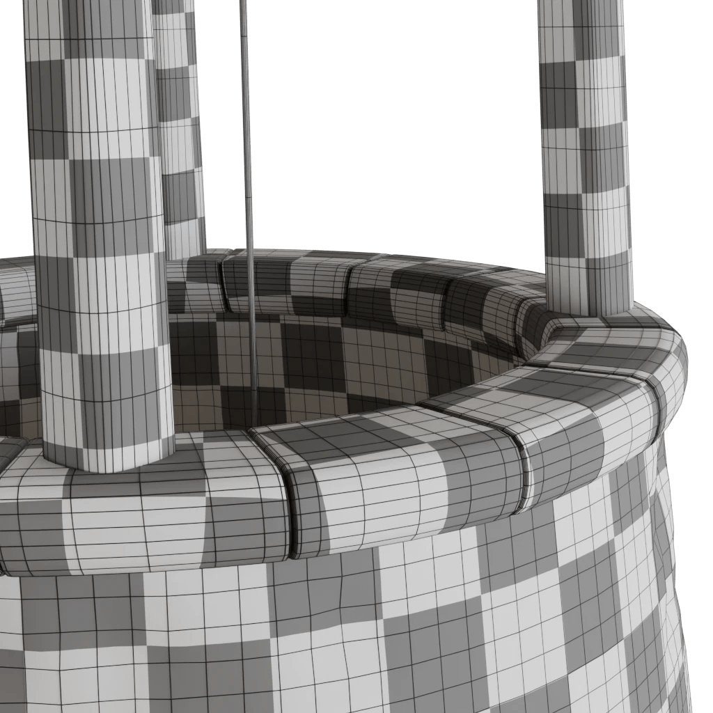 Ancient building water well - 3D model