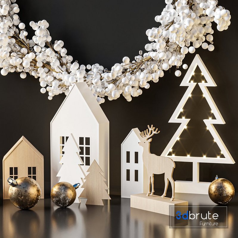 We've always been a fan of pavilion kuala lumpur's extravagant christmas decor, from their magical christmas tree featuring 1,000 mickey . Christmas Decoration Set 3d Model Buy Download 3dbrute