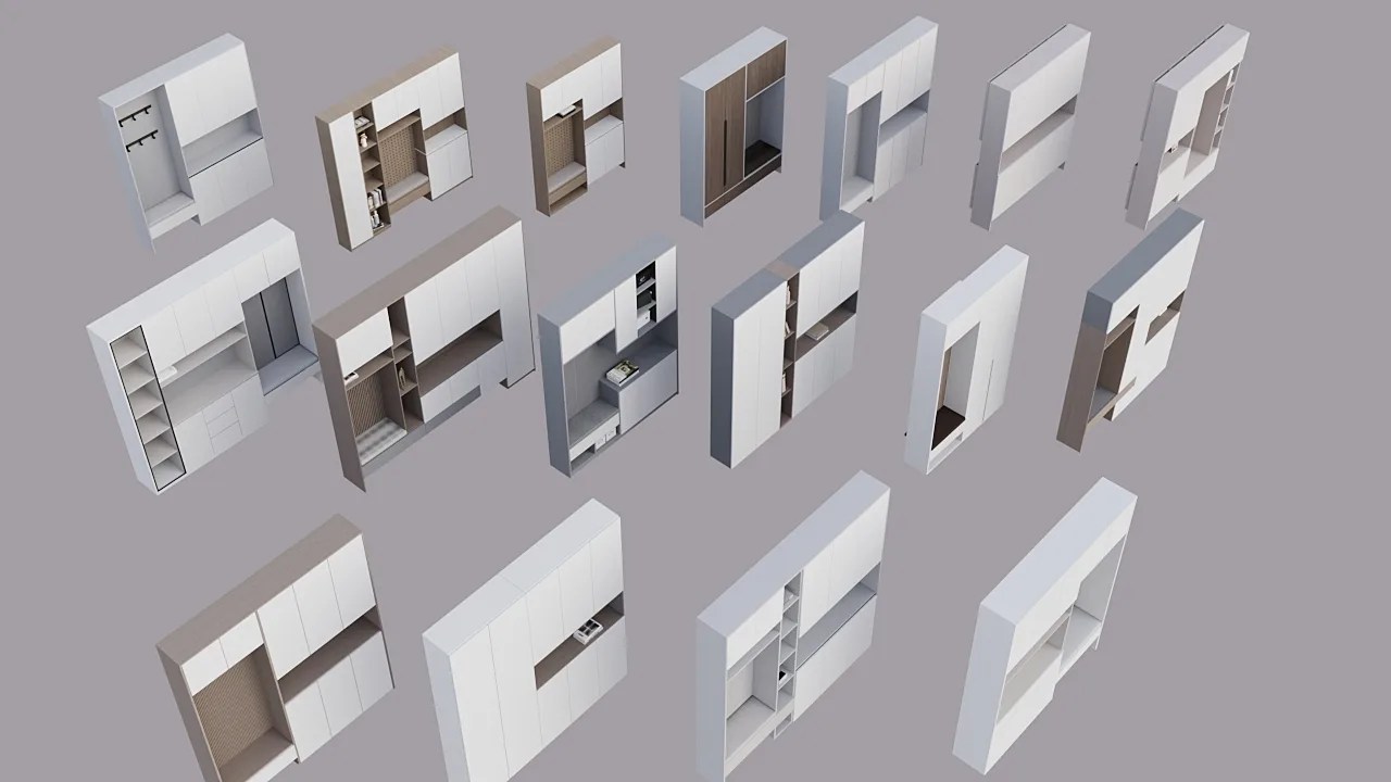 Free 3d model of shoe cabinets collected by 3df.pro 24