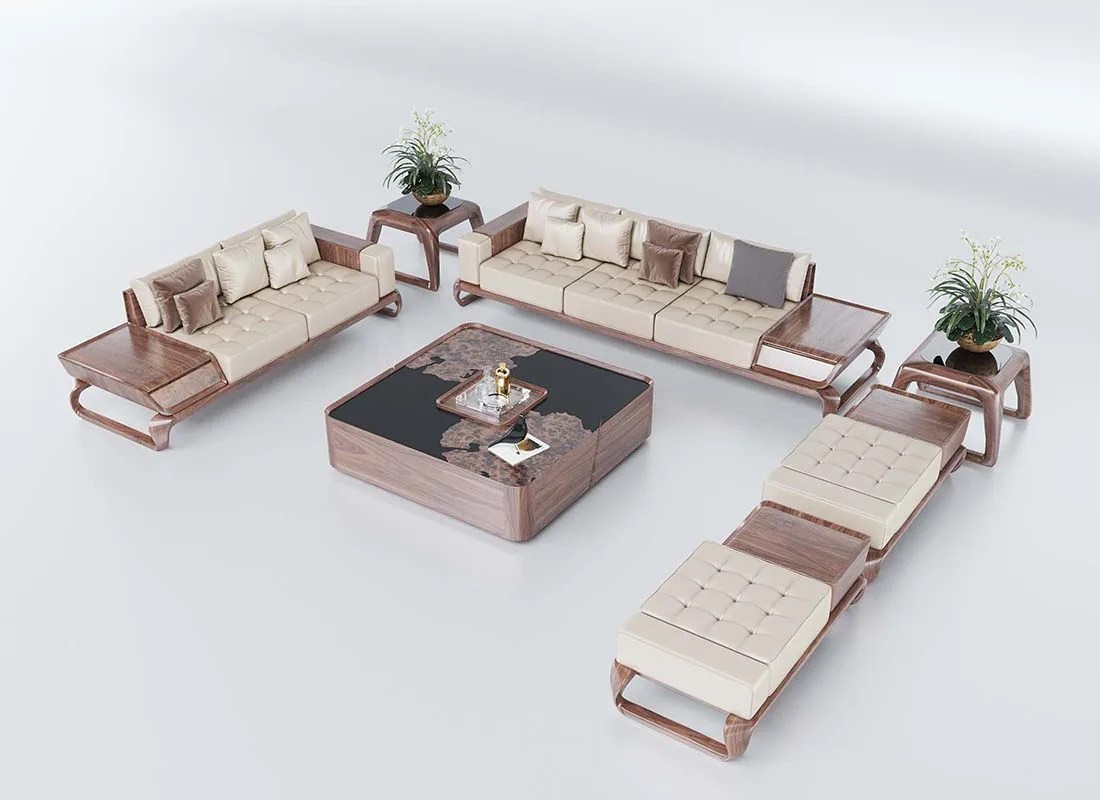 Free 3dsmax Walnut Sofa Download by Mili Studio 31