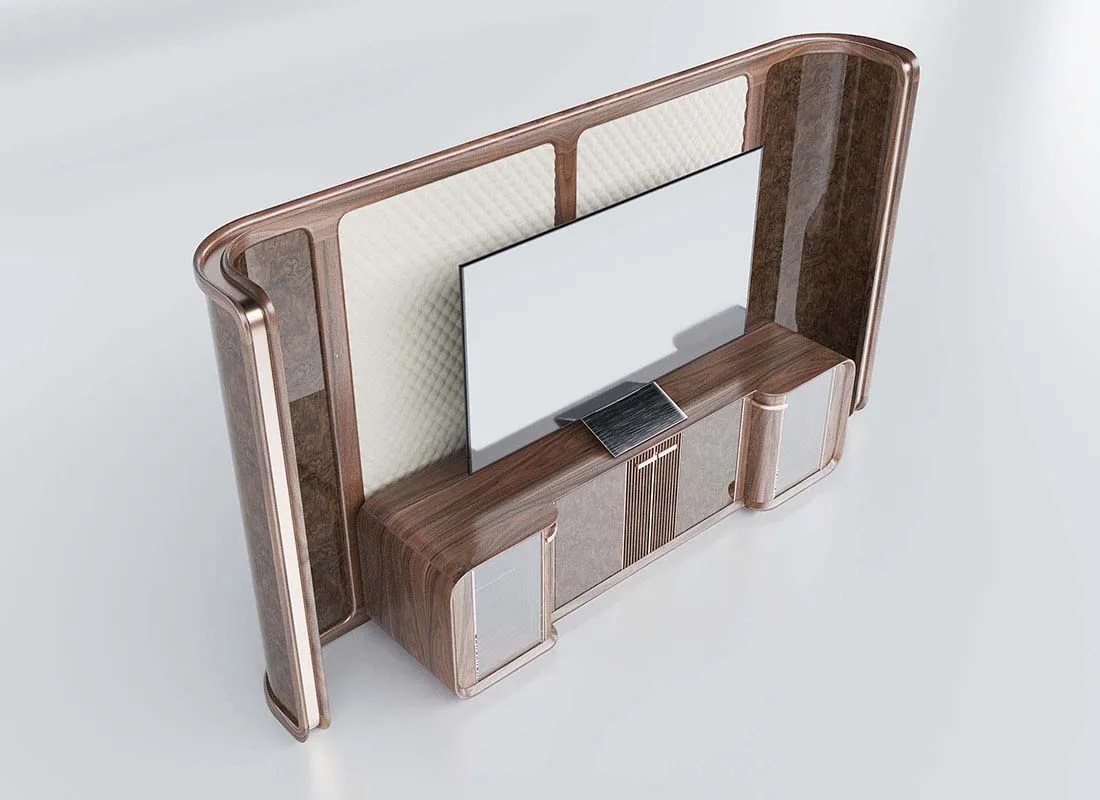 Free 3dsmax Walnut TV Cabinet Download by Mili Studio 34