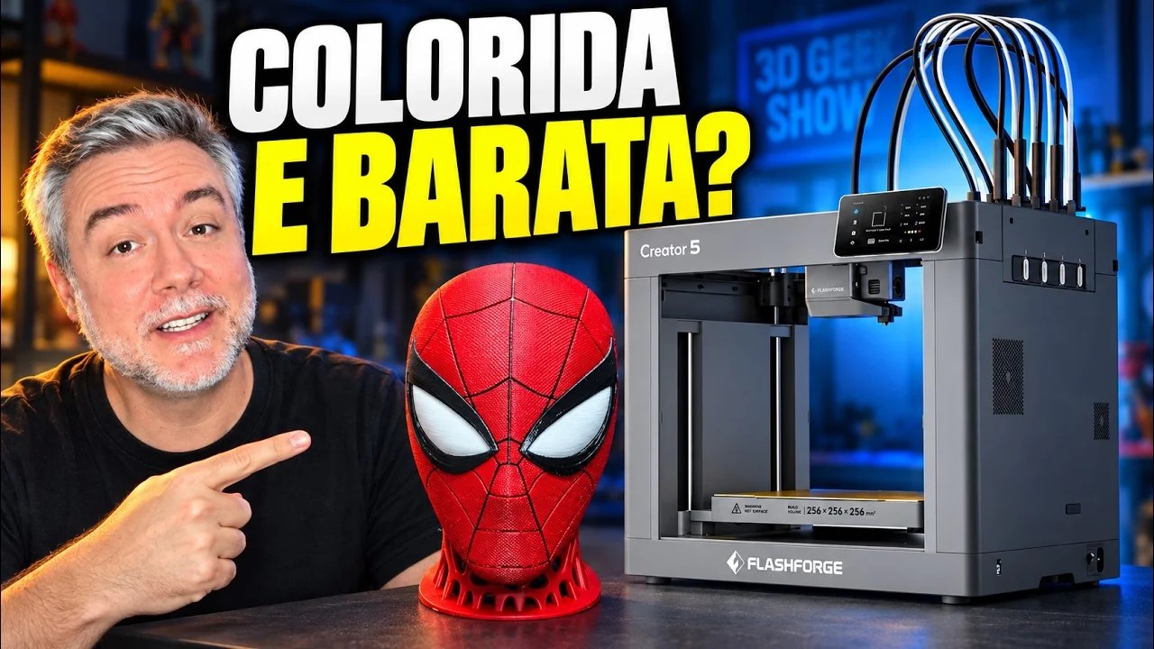 A FlashForge Creator 5 é a impressora 3D colorida de 4 bicos mais barata?