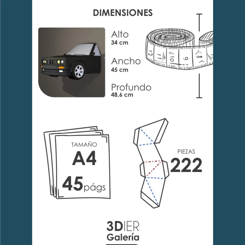 BMW E30 Papercraft - Plantillas PDF