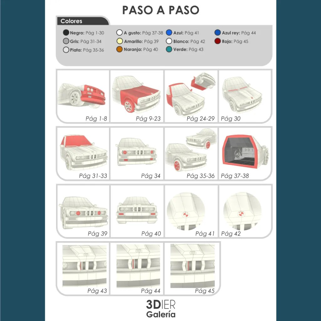 BMW E30 Papercraft - Plantillas PDF