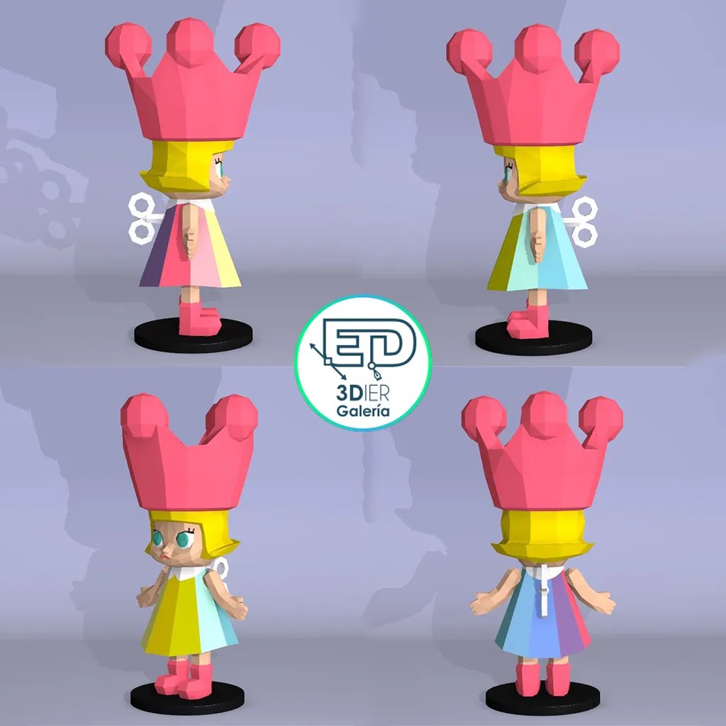 Molly Princess Rosa Papercraft Plantillas PDF