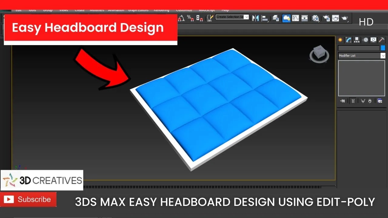 3Ds Max Easy Headboard Design Using Editpoly » 3D LECTURE