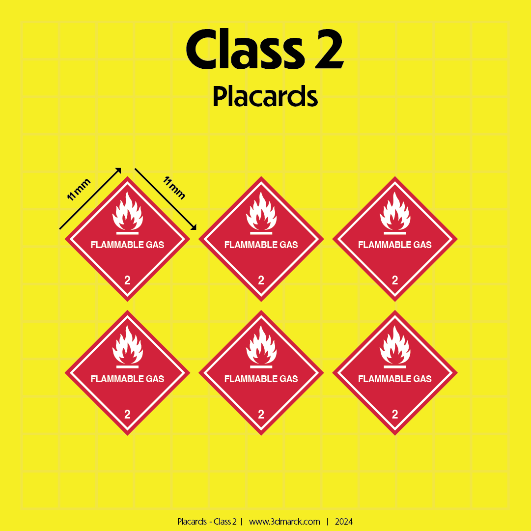 1 25 Class 2 Placards Pack Of 6 3dmarck