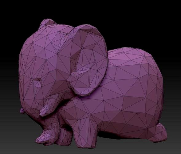 Low Poly Elephant 3d Model