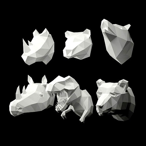 Low Poly Animal Head 3d Model