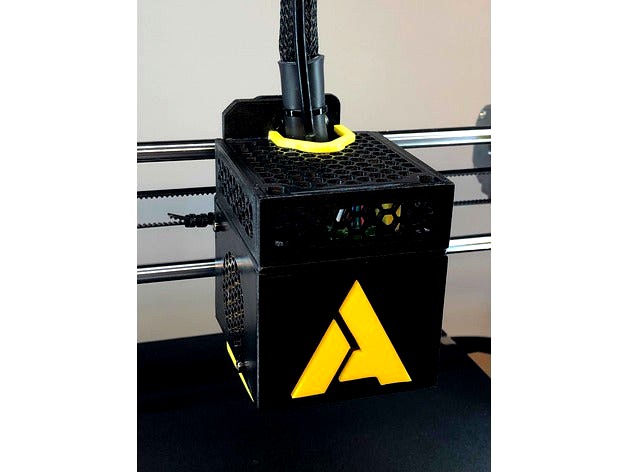 Anycubic I3 Mega Mega S Upgrade Printhead Cable Cover And Holder Case Honeycomb Hotend Fanbox By Hazweio 3d Model