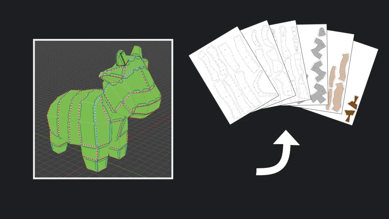 PolyZamboni v1.0 - Blenderで簡単にペーパークラフト用のデータを生成出来る無料のアドオン！