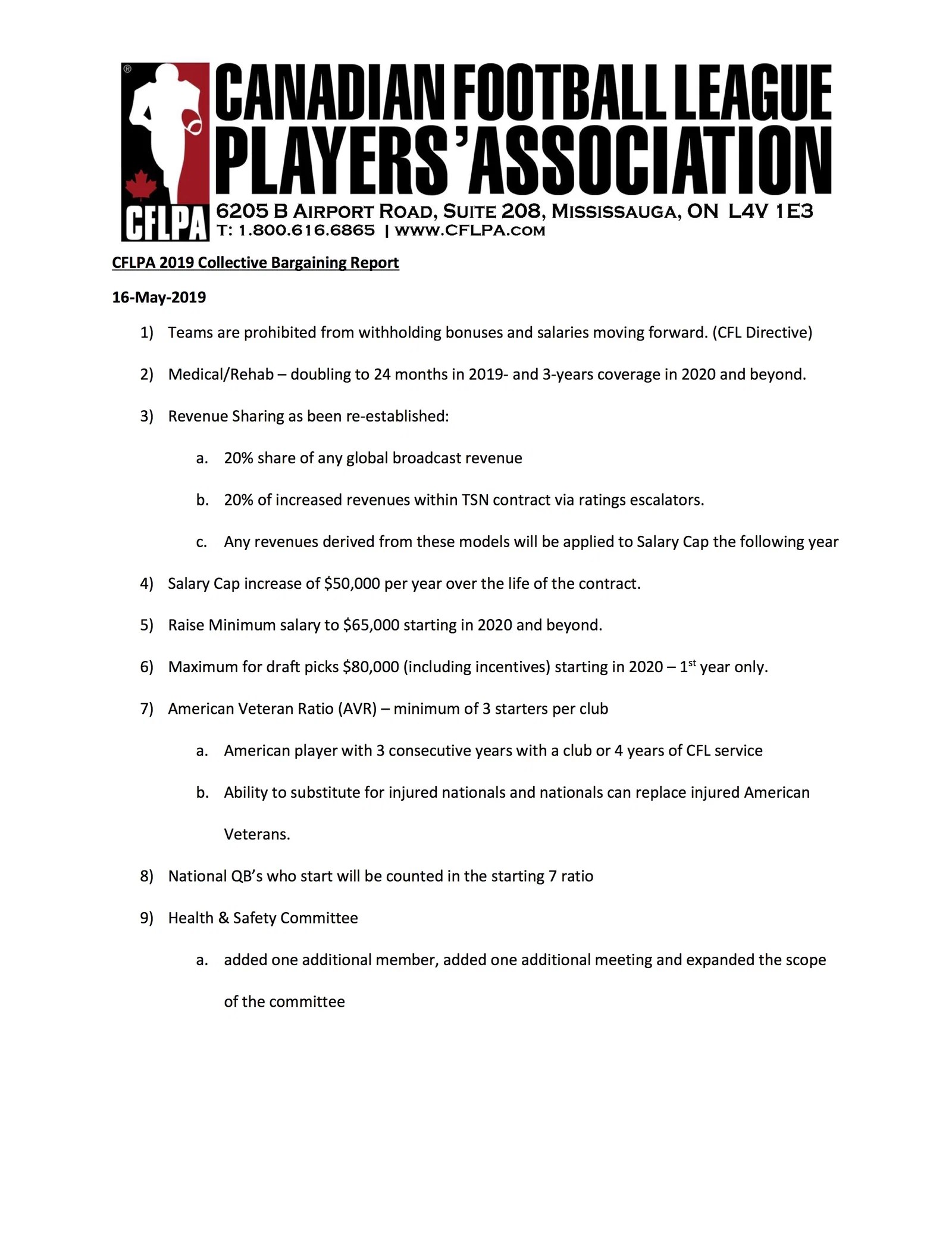 Political news, campaign stories and washington coverage from cnn politics. CFLPA sends detailed memo to players on new CBA terms - 3DownNation