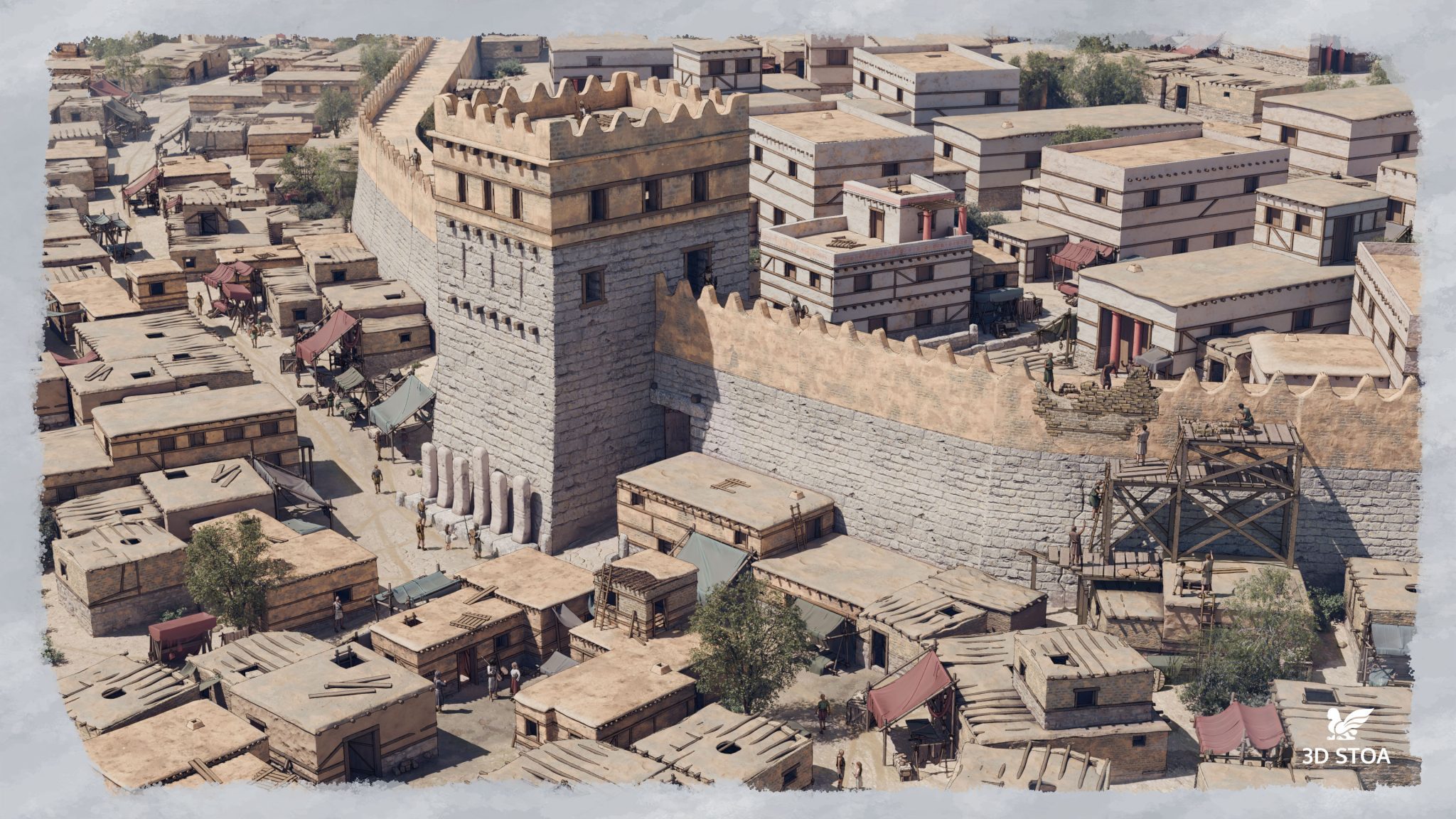 3D Virtual Of The Southern Gate Of Troy VI VII C 1200 Render 004 LOGO 2048x1152 