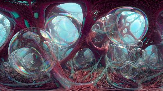 Style reference — bio-organic membrane with oxygen bubbles