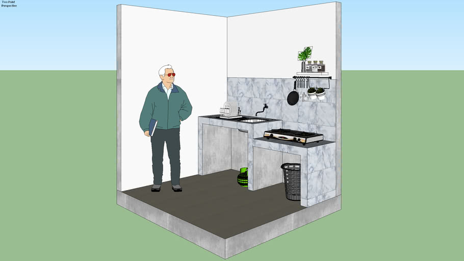 Pelatihan kursus autocad 2d 3d, 3ds max with vray, sketchup, sap2000, etabs, tekla, rab, desain rumah, desain interior, mekanikal elektrikal, drafter autocad. Kitchen Set Dapur Rumah Sederhana 3d Warehouse