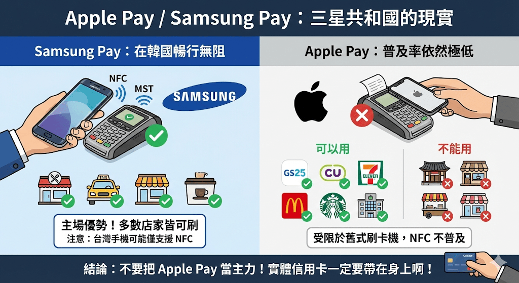 Samsung Pay 暢行 vs Apple Pay 普及率低比較