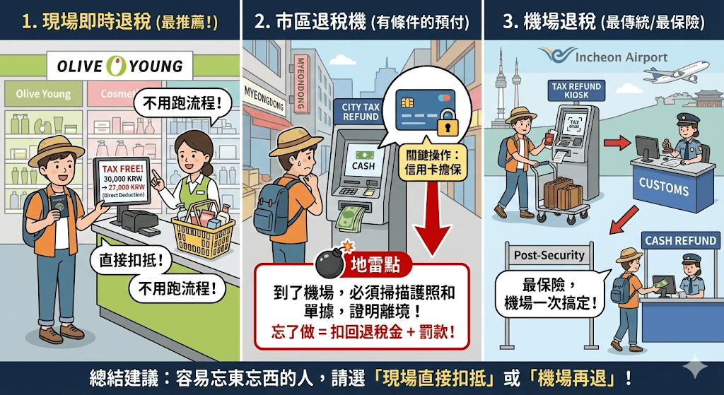 退稅三種方式：現場扣/市區退稅機/機場退