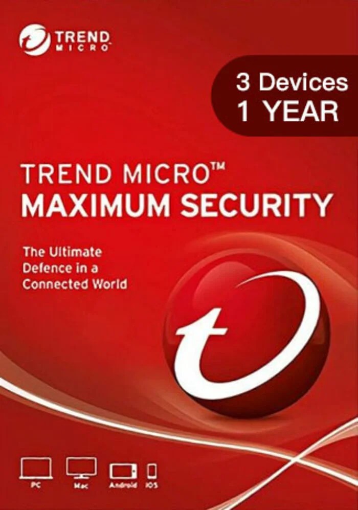 Trend Micro Maximum Security 2021 (3 utilisateurs / 1 an)