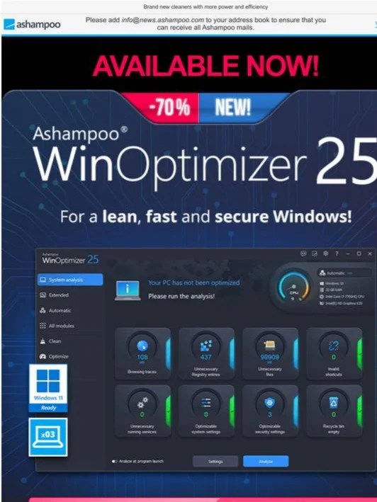 Ashampoo WinOptimizer 25 (3 PC) GLOBAL Key