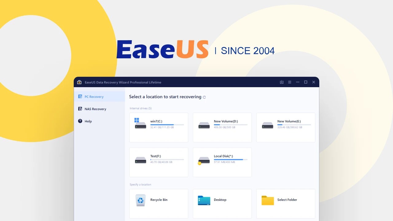 برنامج استعادة الملفات المحذوفة EaseUS Data Recovery Wizard Pro