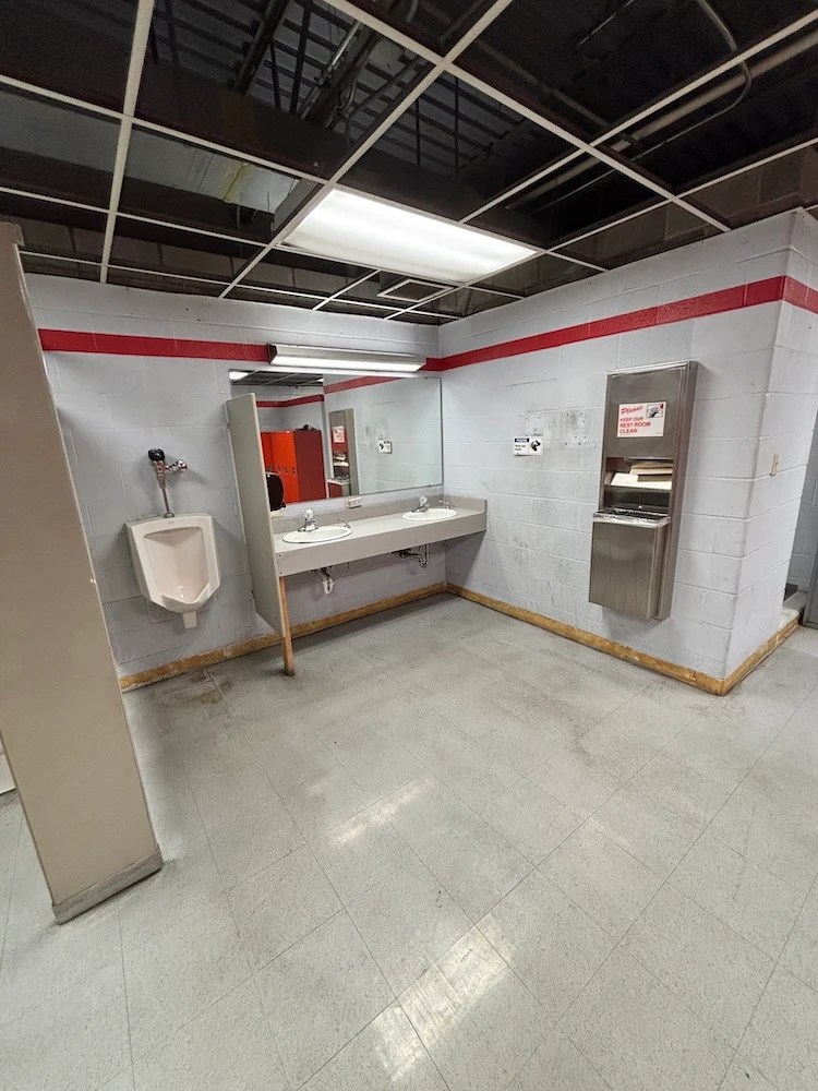 Sifco employee locker room, before renovation