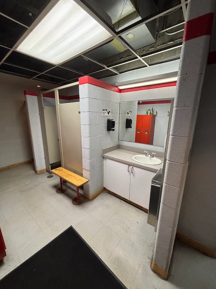 Sifco employee locker room, before renovation