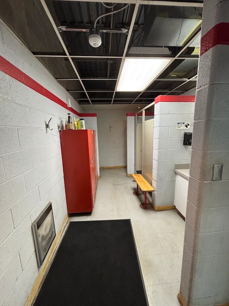 Sifco employee locker room, before renovation