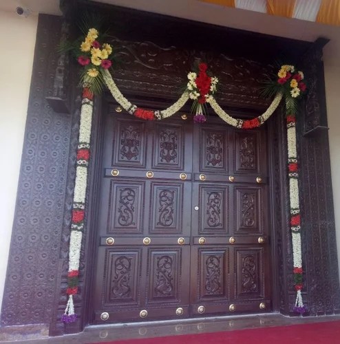 Traditional Main Doors Carving Teak Door स ग न क लकड क नक क श द र दरव ज ट क व ड क र व ग ड र In Keelkattalai Chennai New Laxmi Timber Mart Id 19055204848