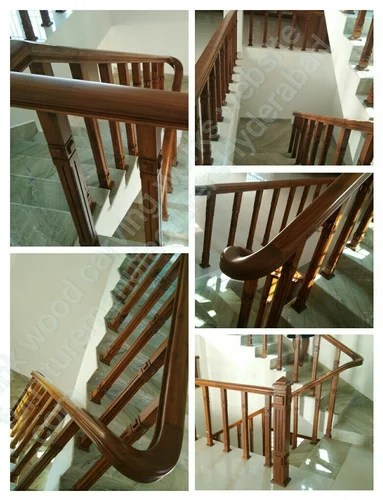 Bar Polished Wooden Staircase Railings Rs 2900 Feet Mbk Wood Carving Works Id 18284315391