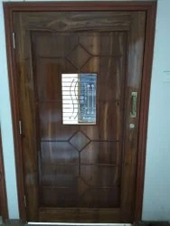 Teak Wood Safety Door Tik Wood Door Manufacturer From Vasai
