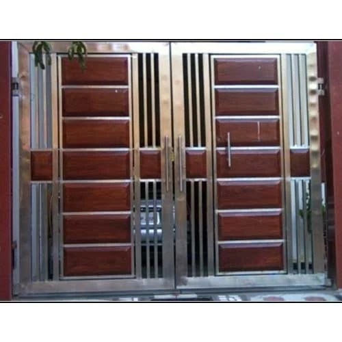 Swing Stainless Steel Wooden Gate For Home Rs 950 Square Feet Sri Devi Engineering Work Id 8421489833