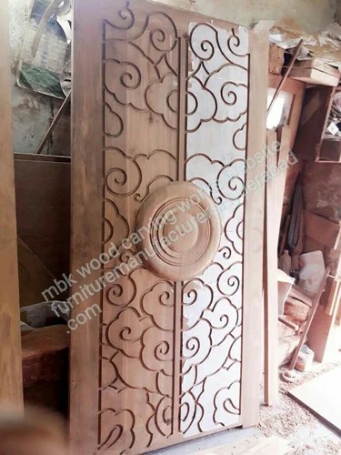 Mbk Finished Teakwood Single Main Door Rs 28500 Piece Mbk Wood Carving Works Id 19007836997