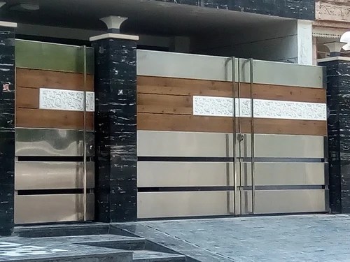 Stainless Steel Gates Stainless Steel Wood And Corean Gate Manufacturer From Delhi
