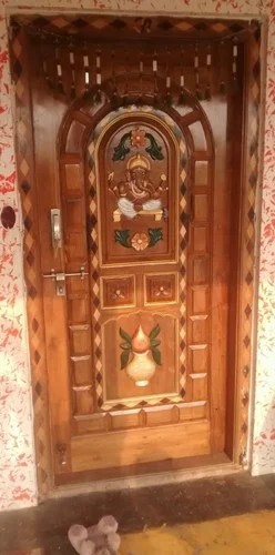 Teak Wood Safety Door Tik Wood Door Manufacturer From Vasai