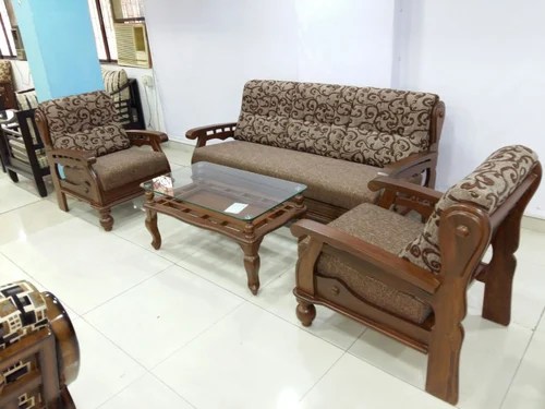 Sofa Set With Center Table Lakdi Sofa Set Lakdi The Furniture Co Sofa Set व डन स फ स ट Prathamesh Furniture Vasai Id 11138919173