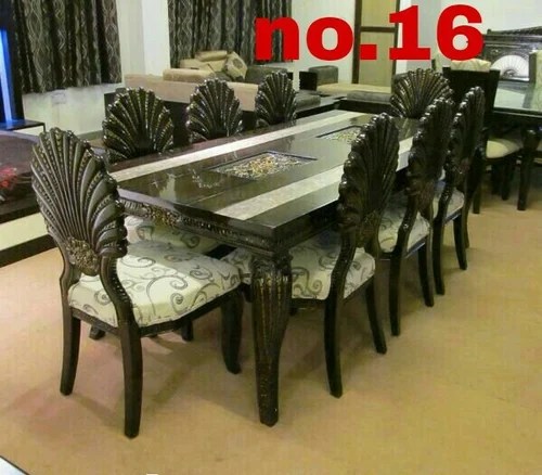 Without Arms Rectangular 8 Seater Wooden Dining Table Set For Hotel Rs 70000 Set Id 19214811748