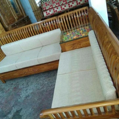Teak Wood L Shape Sofa Set Rs 25000 Set Faizys Teak Homez Id 19761305388