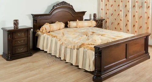 Mbk Dark Brown Teak Wood Double Bed Cots Size 6x6 5 Inch Rs 61500 Set Id 19091363912