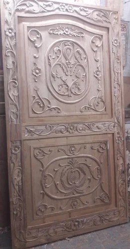 Finished Golden Brown Wood Main Door Rs 26000 Piece Mbk Wood Carving Works Id 16141961797