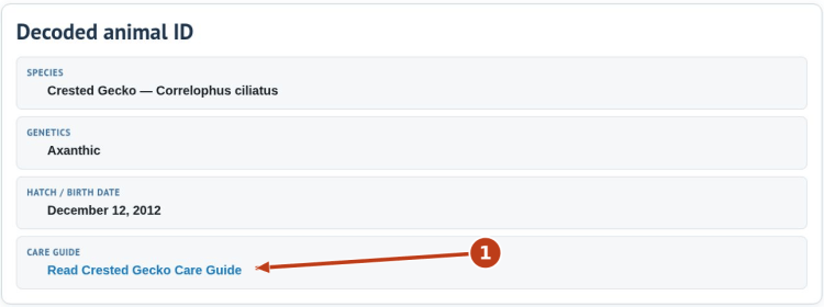 Read the results and recorded ancestry: screenshot 2 with numbered arrows matching the steps below.