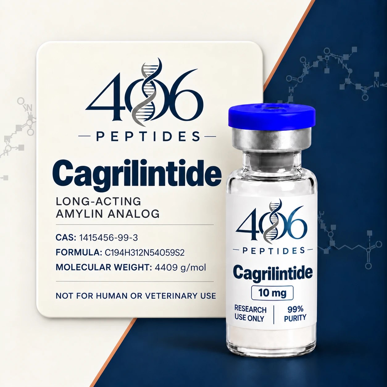 406 Peptides Cagrilintide 10 mg research vial