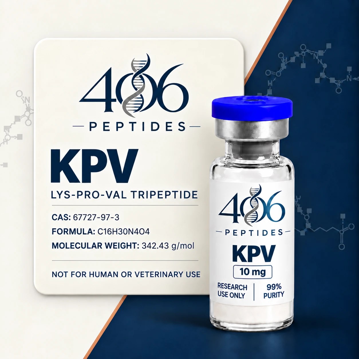 406 Peptides KPV 10 mg research vial