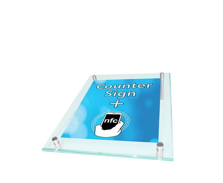 NFC Counter Sign with Replaceable Poster