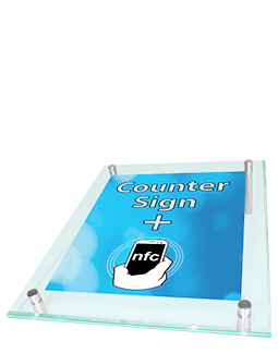 NFC Counter Sign with replaceable graphics